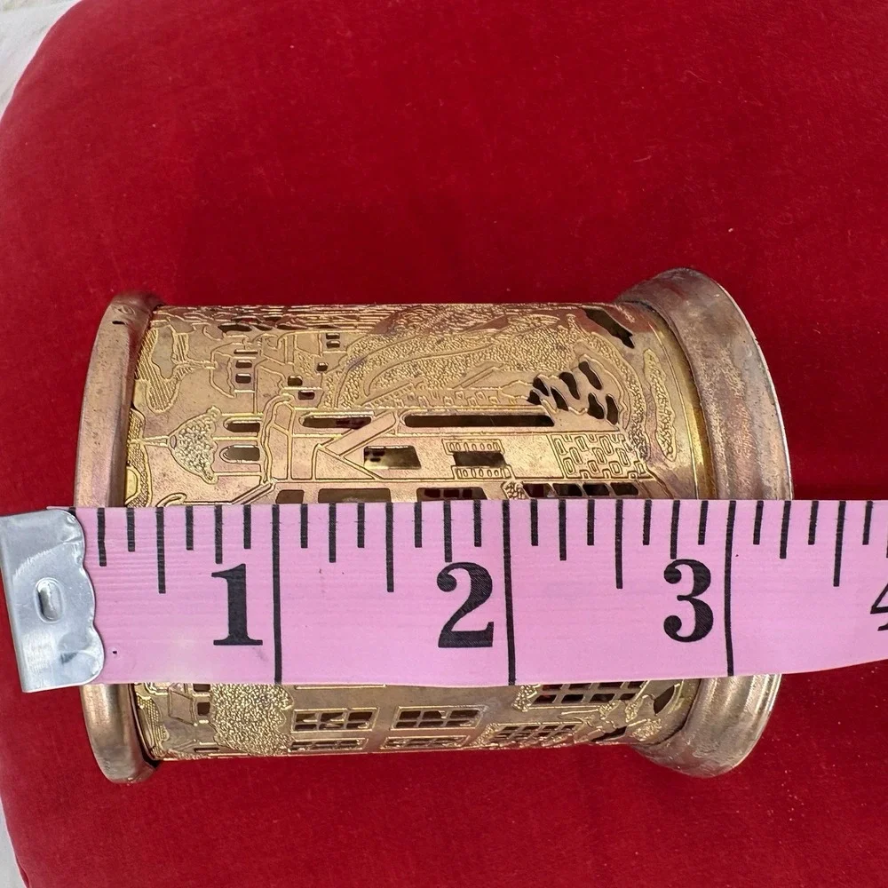 Vintage Votive Tea Light Candle Holder Gold Laser Cut 3